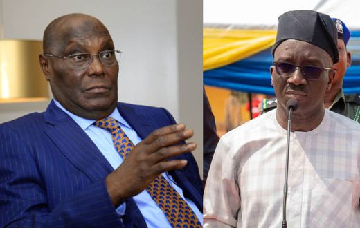 L-R: Former Vice President Atiku Abubakar and Governor Monday Okpebholo. [Facebook/Getty Images]