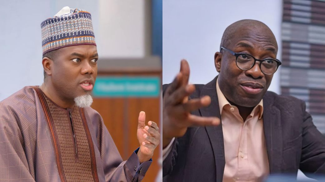 L-R: Reno Omokri and Segun Showunmi. [Channels TV]