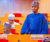 Shehu speaking on the floor of the Senate