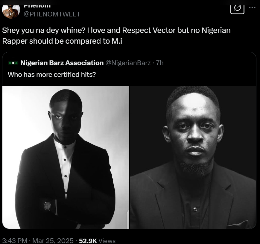 No Nigerian rapper should be compared to MI Abaga: Phenom