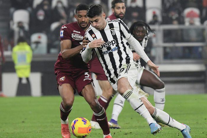 Alvaro Morata started for Juventus in the Turin derby