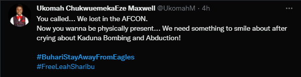 #BuhariStayAwayFromEagles reactions