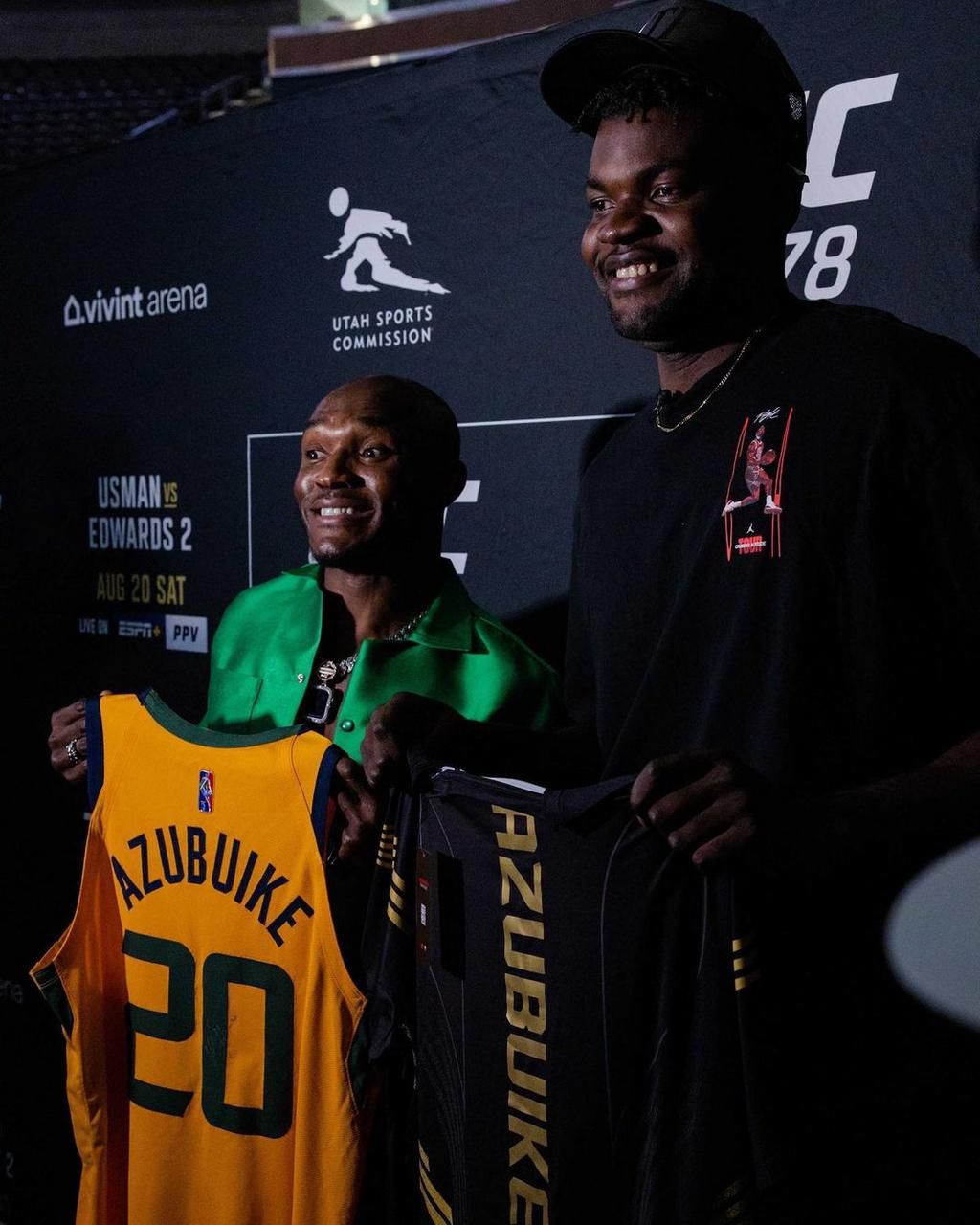 Kamaru Usman teams up with Nigerian NBA star Udoka Azubuike in Utah ahead of Edwards rematch