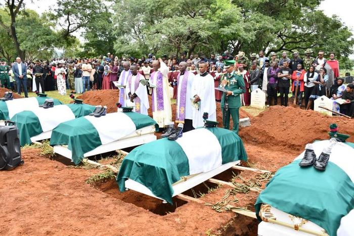 Tears flow as soldiers killed by terrorists are buried