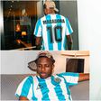 Victor Osimhen celebrates Maradona with Argentina jersey