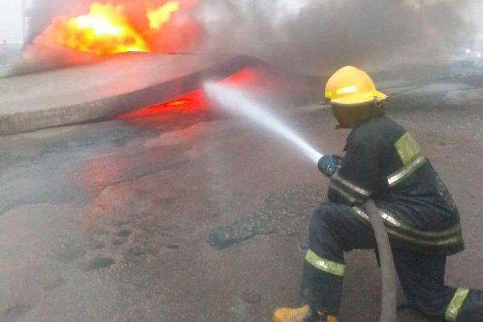 Fire Outbreak at Lagos Bridge