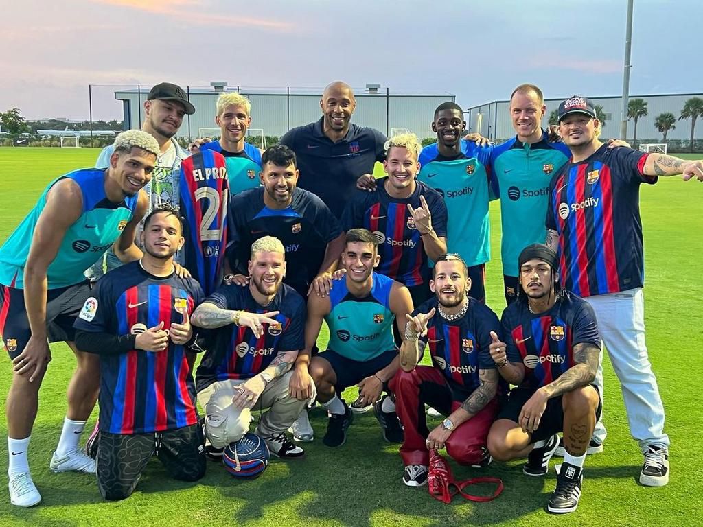 Aguero and Henry team up to met Barcelona stars in Miami