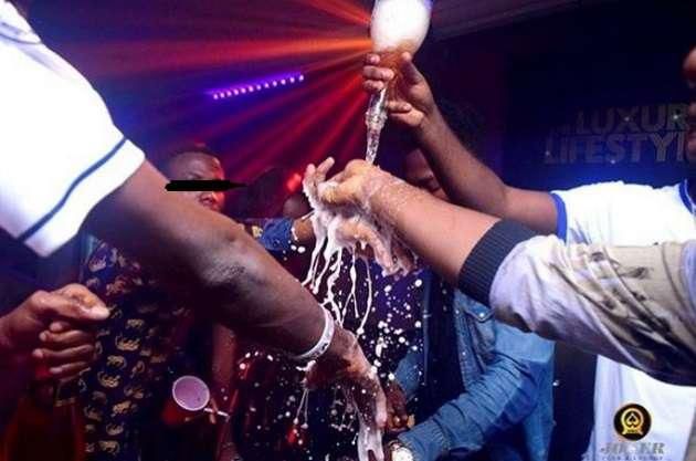 Suspected Yahoo boys in a night club