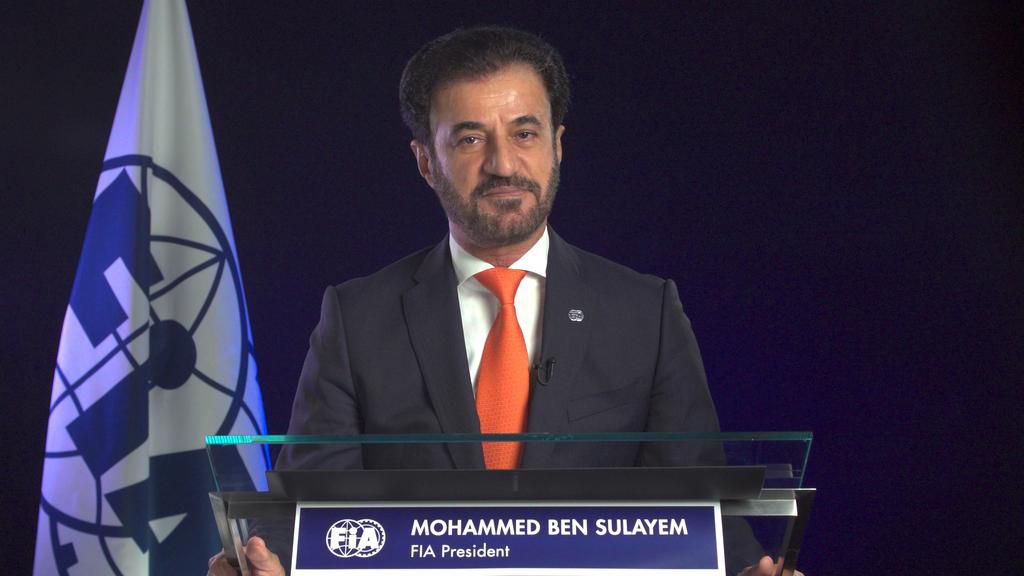 FIA President Mohammed Ben Sulayem addressing the media on the proposed changes to Formula one procedures