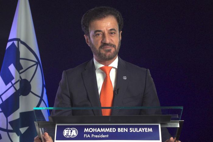 FIA President Mohammed Ben Sulayem addressing the media on the proposed changes to Formula one procedures