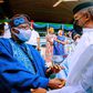 Asiwaju Bola Tinubu and Vice President Yemi Osinbajo at the APC Convention.