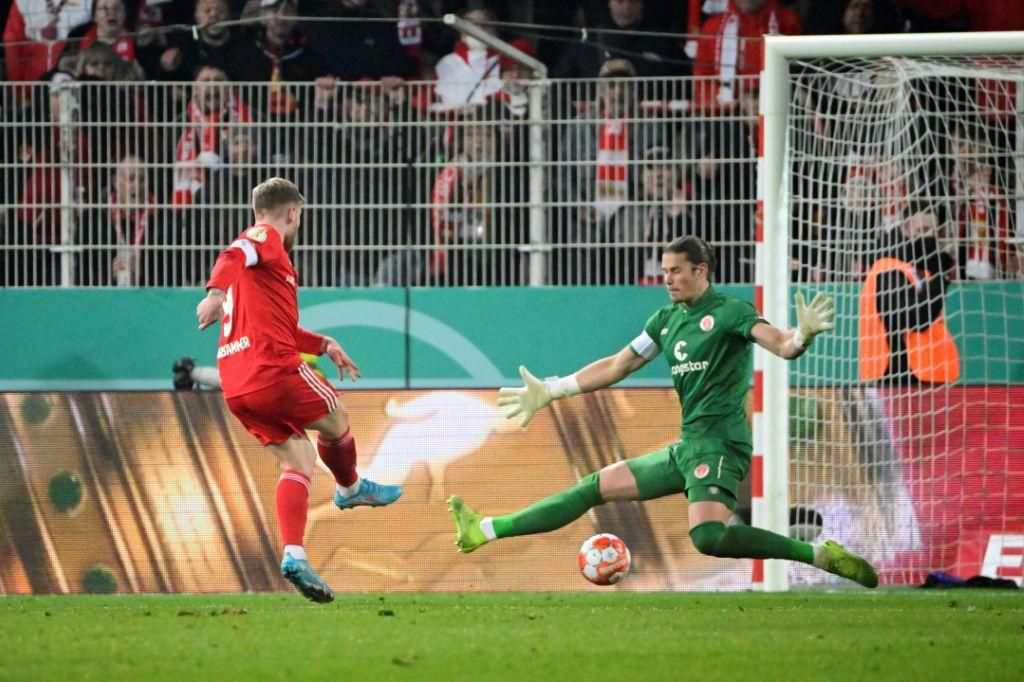 Andreas Voglsammer scores the winner for Union Berlin on Tuesday