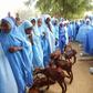 Students of Government Girls Arabic Secondary School, Dutsinma receiving their goats