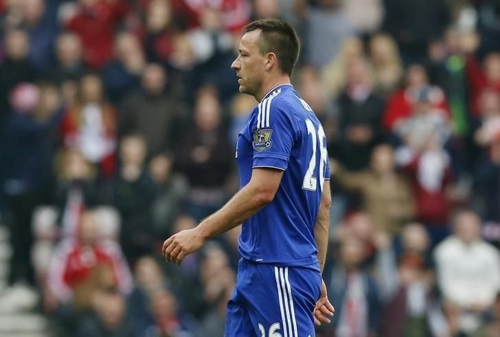 Chelsea's John Terry looks dejected after being sent off Action Images via