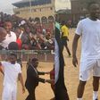 Mikel Obi plays with kids at Ebute Metta