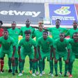 Jokceleny Fernandes 'Iniesta' Carvalho (4th from left) and the Sao Tome and Príncipe starting XI against Ghana in March 2021