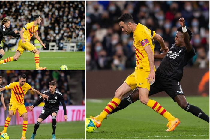 Sergio Busquets produced a huge performance as Barcelona beat Real Madrid 4-0