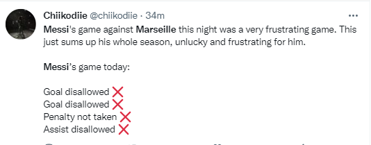 Reactions to Messi's performance as PSG beat Marseille 2-1 in Le Classique