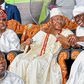 L-R: Gov. Babajide Sanwo-Olu of Lagos State, Awujale of Ijebuland, Oba Sikiru Adetona and Ogun State Governor, Prince Dapo Abiodun during the grand finale of the annual Ojude Oba festival at the Oba S.K. Adetona Golden Jubilee centre, Awujale Palace An...