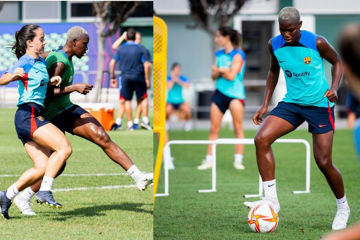 Asisat Oshoala returns from injury, trains with Barcelona Femeni [Photos]