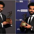Mohamed Salah celebrates winning FWA award