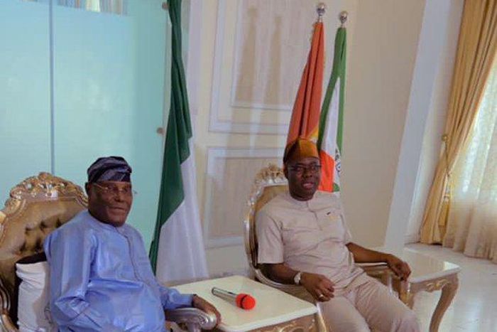 PDP Presidential candidate, Atiku Abubakar and Oyo State Governor, Seyi Makinde.