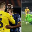 Victor Osimhen and Pique battled in the game between Barcelona and Napoli