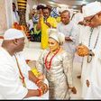 The Ooni of Ife and his new wife,  Olori Mariam Anako [LindaIkejiblog]