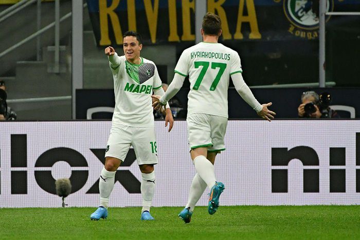 Giacomo Raspadori's eighth Serie A goal of the season set Sassuolo on their way at Inter Milan
