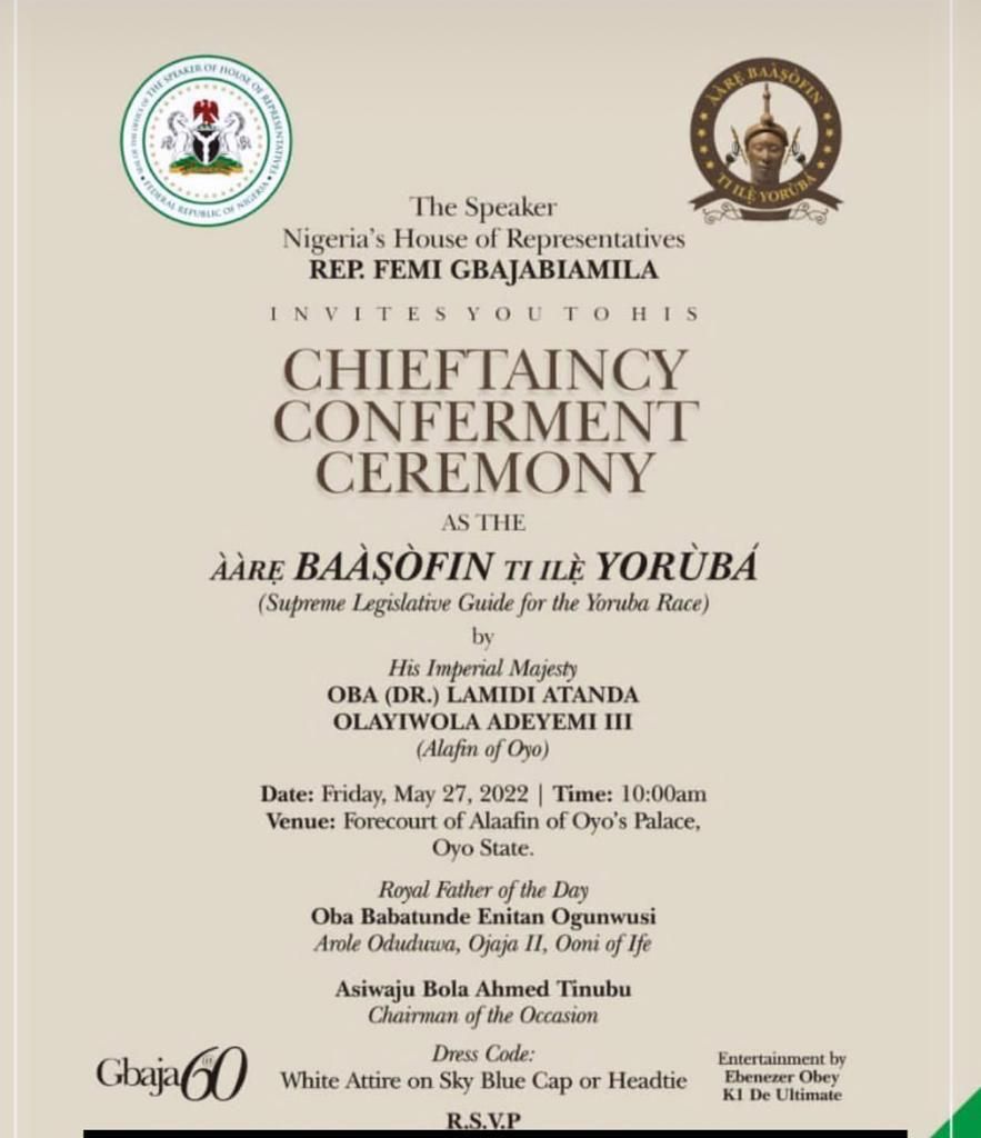 How Alaafin of Oyo's death stalled Gbajabiamila's conferment ceremony