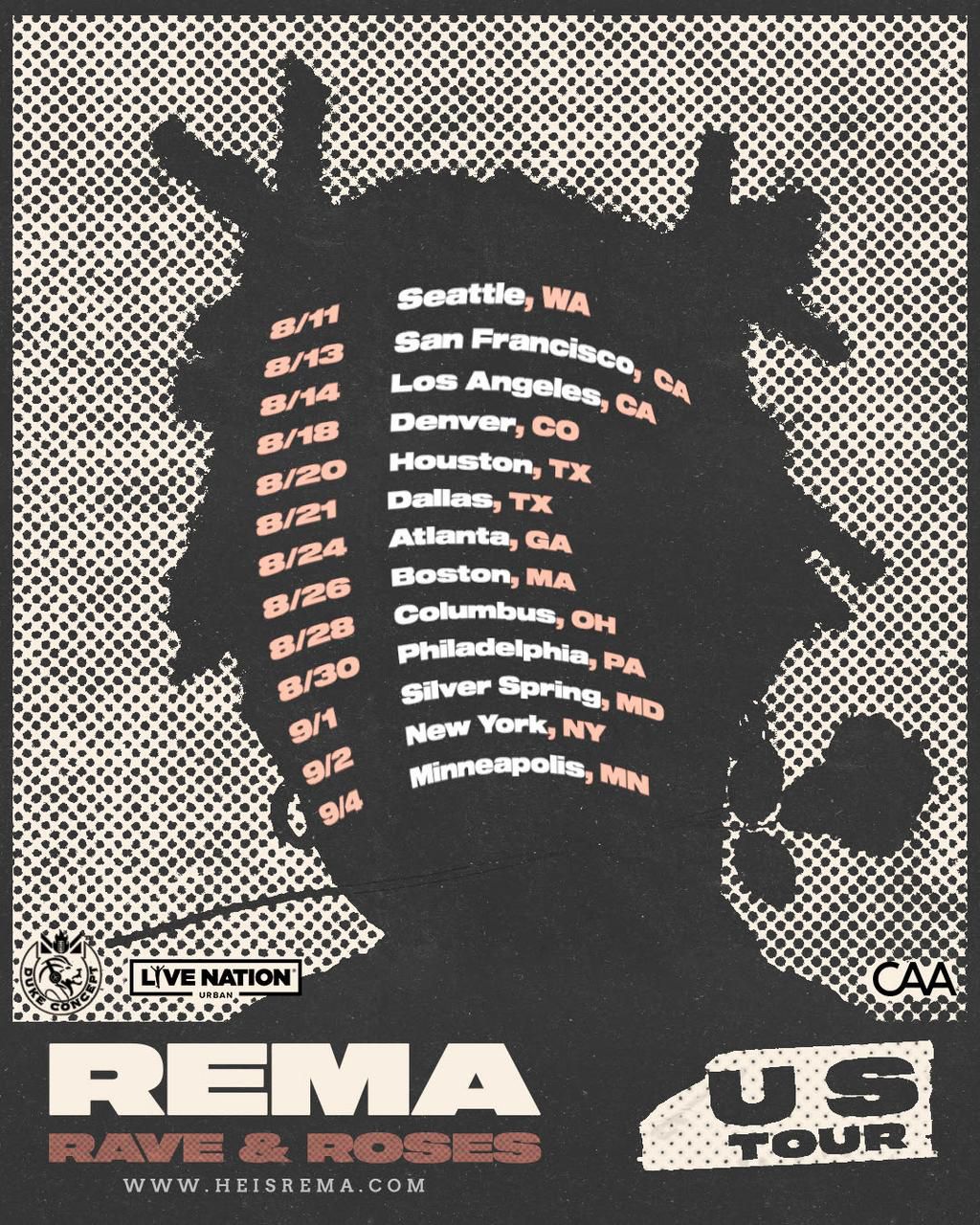 Rema Tour Dates 2022
