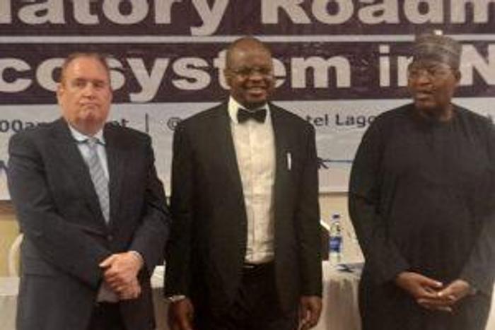 From left to right: Prof. Mike Hinchey, University of Limerick, Ireland, Minister of Communications and Digital Economy, Prof. Isa Pantami, Executive Vice Chairman NCC, Prof. Garba Danbatta