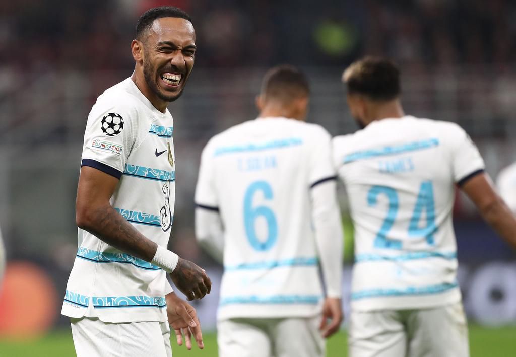 Aubameyang scored Chelsea's second goal against AC Milan in the UCL on Tuesday night