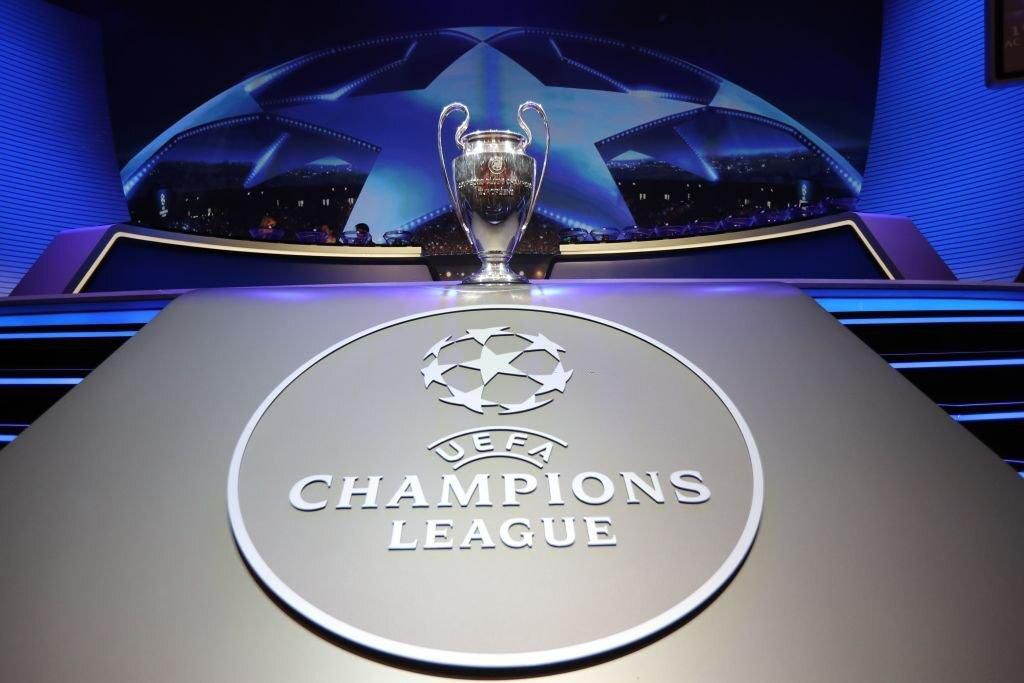TOPSHOT - The Champions League Trophy stands on display during the UEFA Champions League football group stage draw ceremony in Monaco on August 24, 2017 (Photo by VALERY HACHE/AFP via Getty Images)