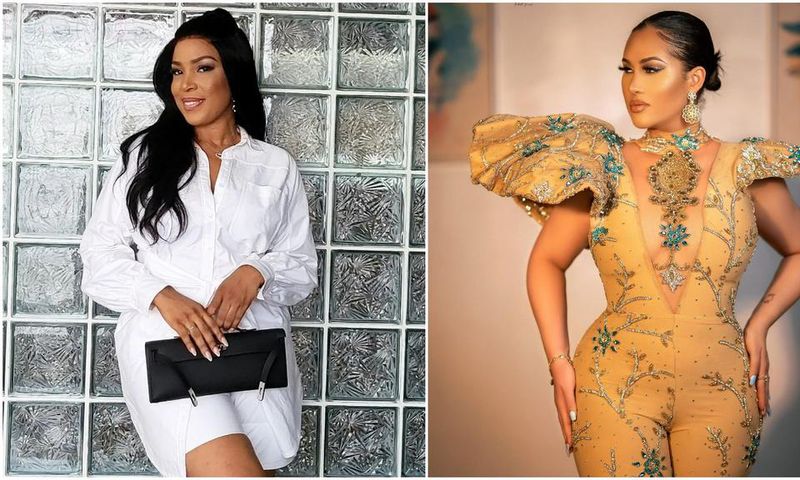 Popular Nigerian blogger Linda Ikeji and movie star Carolun Hutchings [Instagram/OfficialLindaIkeji] [Instagram/HRMCarolyn]