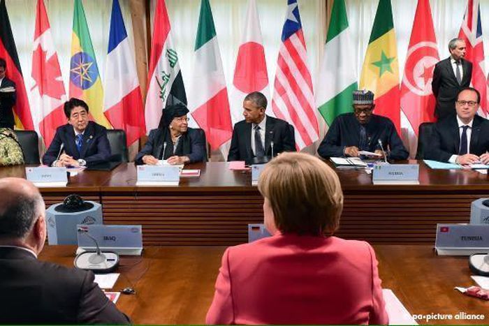 President Muhammadu Buhari pictured with other world leaders at the G7 summit in Germany