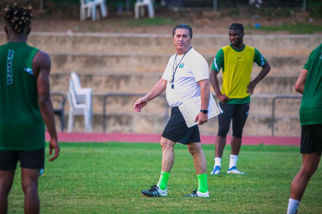 Head coach Peseiro watches on as the Super Eagles players prepare for their AFCON qualifier