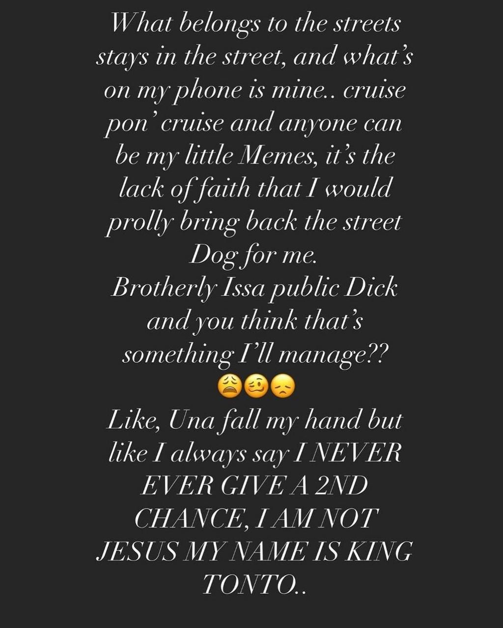 Tonto Dikeh says her former boyfriend Prince Kpokpogri is a public di*k