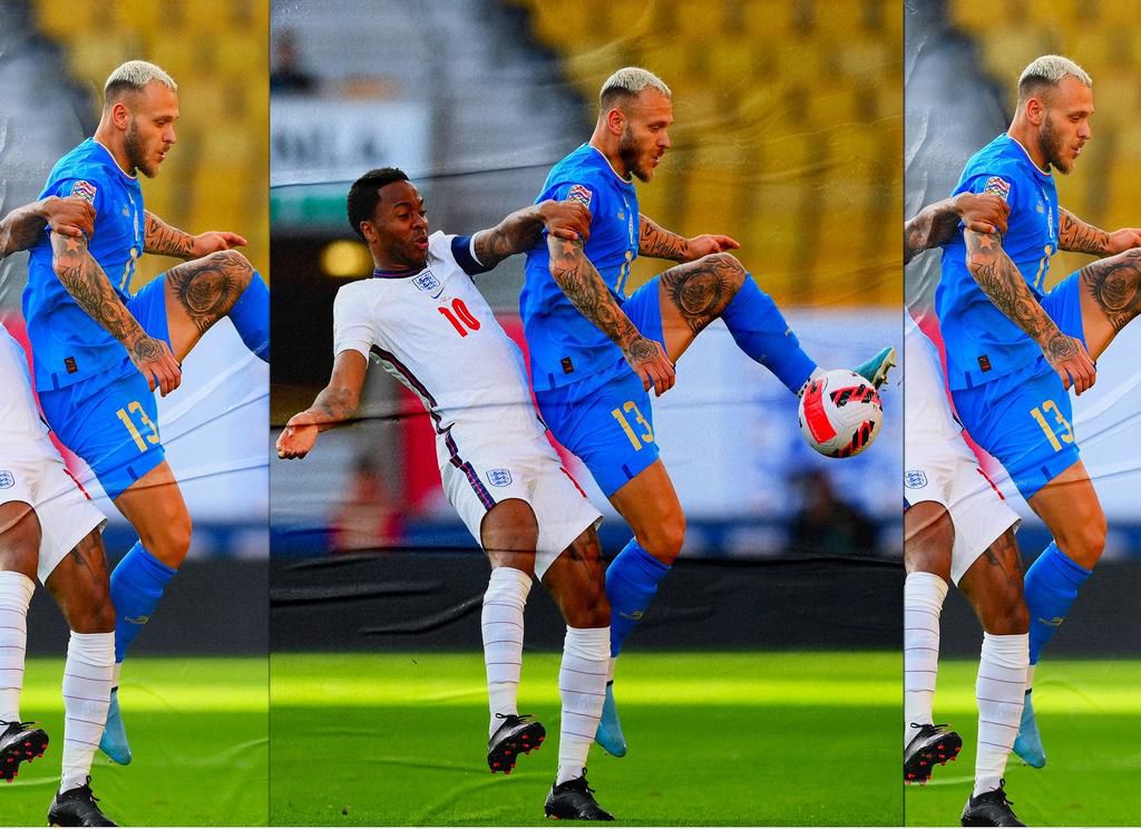 Raheem Sterling missed a big chance for England.