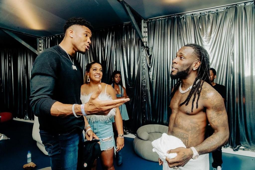 Giannis Antetokounmpo and family team up Burna Boy