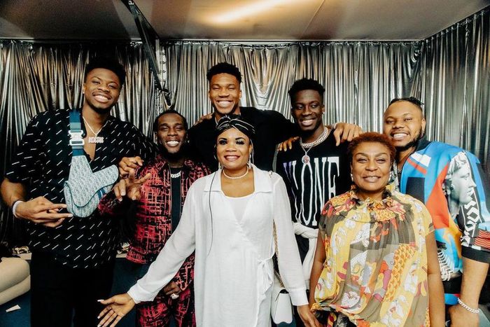 Giannis Antetokounmpo and family team up Burna Boy