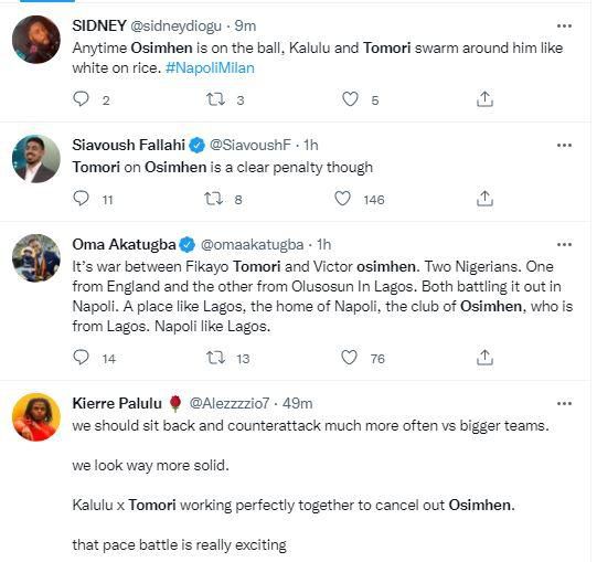 Reactions as Osimhen struggles in Napoli's loss to AC Milan