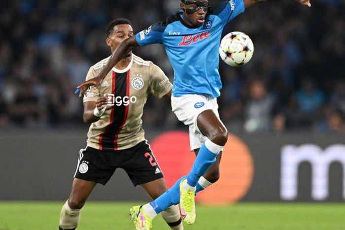 Osimhen scored his first Champions League goal for Napoli against Ajax