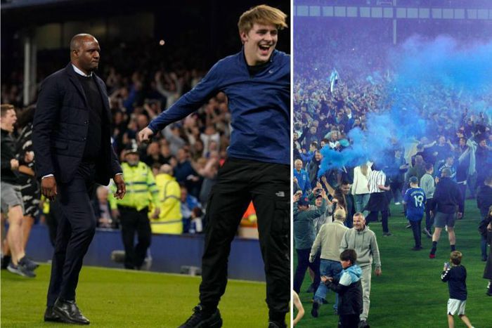 Patrick Vieira involved in an altercation with an Everton fan