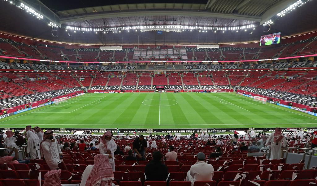 Inside 60,000 capacity Al Bayt Stadium in Qatar
