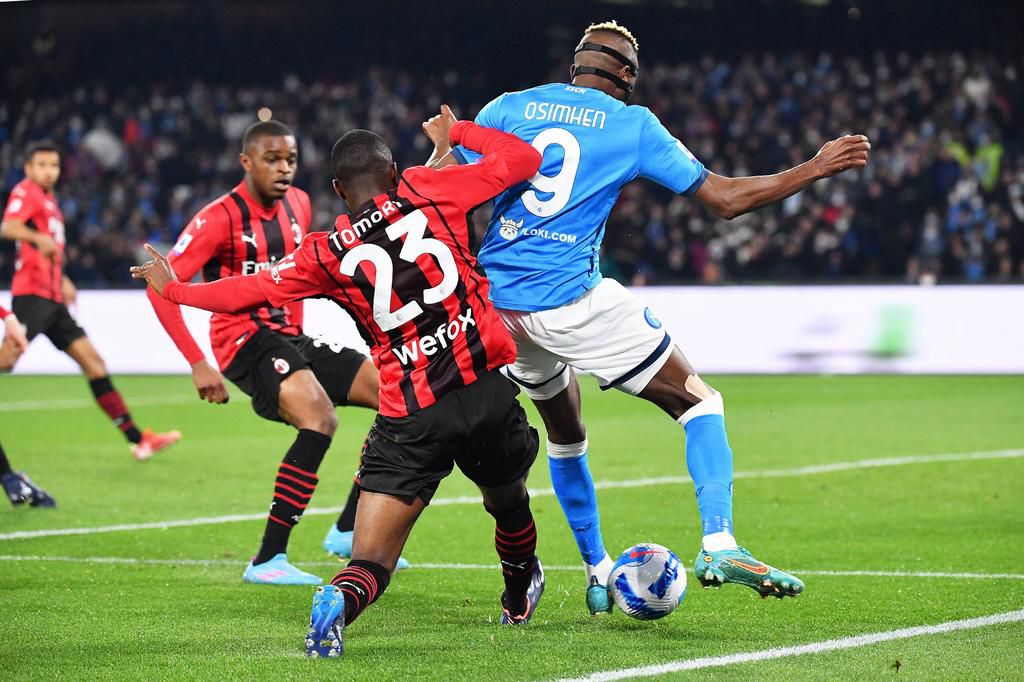 Victor Osimhen was brought down by Fikayo Tomori [Imago]