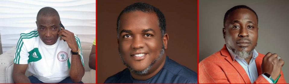 2022 NFF Elections presidential aspirants (top L-R): Musa Ahmadu, Adam Mouktar Mohammed and David-Buhari Doherty