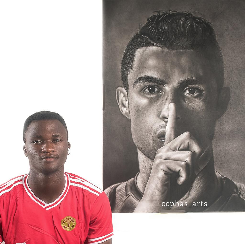 Cristiano Ronaldo charcoal fan art by Cephas