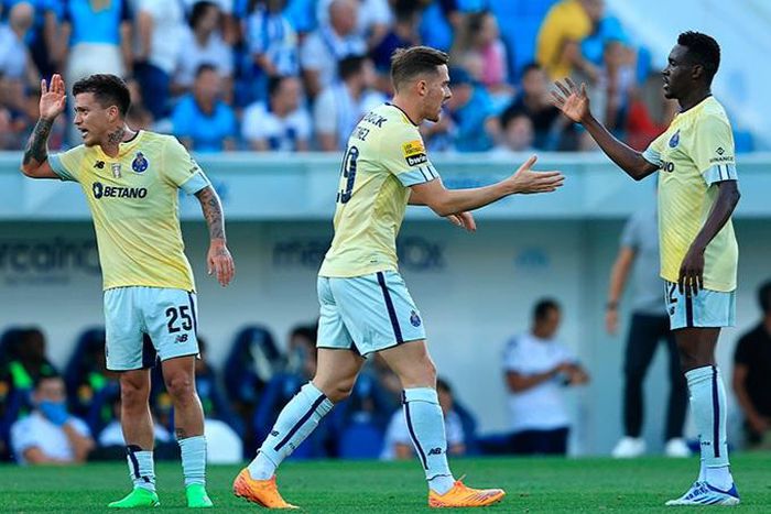 Sanusi celebrates with the match-winner.