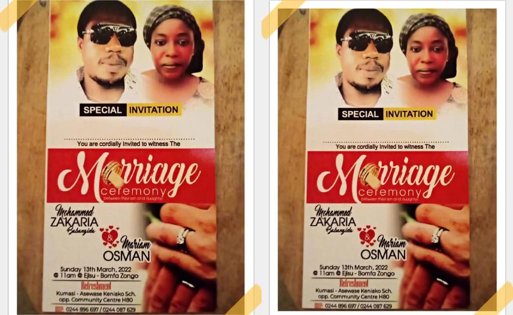 Mohammed Zakari  and Mariam Osman's wedding psoter